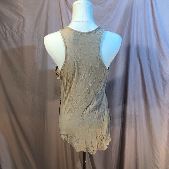 Rue21 Beige Lace Sequin Sleeveless Tank Shirt Size Medium Large - Picture 8 of 8